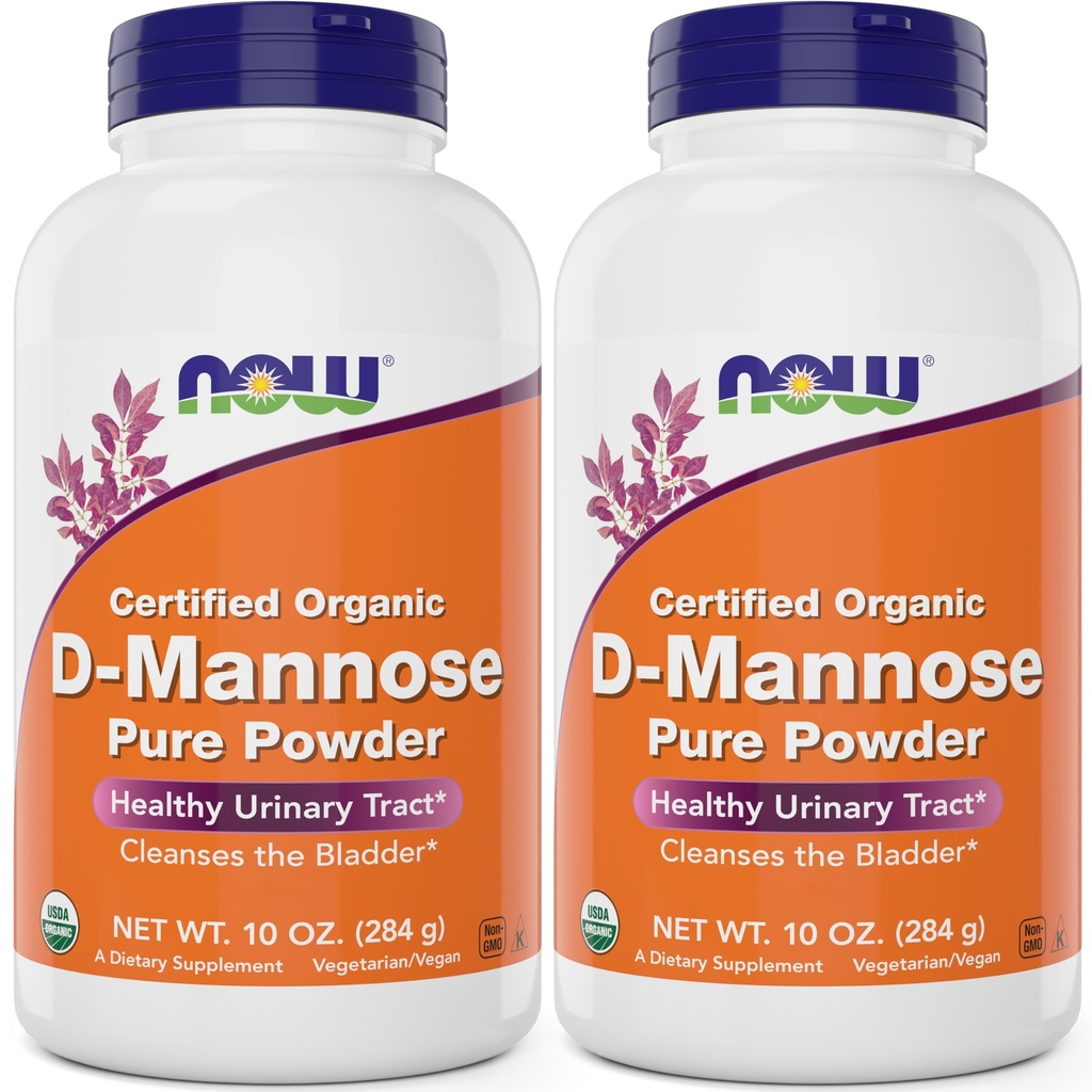 NOW食品ピュア、有機D-Mannose 10オンスパウダー(2パック) - 膀胱クレンジングと尿路の健康補助食品 - 非GMO - ビーガンフレンドリー - 2000mg / 2グラムのサービング