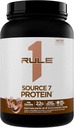 Rule 1 Source 7 Protein – Decadent Flavor, Velvety Smooth Texture, 22g Anytime Protein, and 10g Naturally Occurring EAAs Per Serving from 7 Premium Sources (1.8 Pounds*, Milk Chocolate)