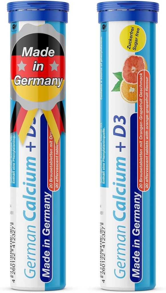 ドイツのカルシウム+ VIT。 D - 40 ベジタリアン ドリンク エフェランス錠 - オレンジグレープフルーツ風味 - ドイツ製