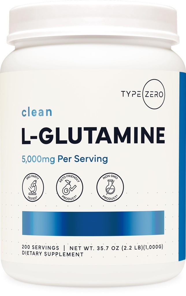 タイプ ゼロ L グルタミン パウダー KG, 5000mg サービング サイズ - 6 ヶ月の供給, 腸の健康のための L グルタミン サプリメント, 女性/男性のための消化管ライニング サポート & 回復 - ビーガン, グルテンフリー, いいえ フィラー