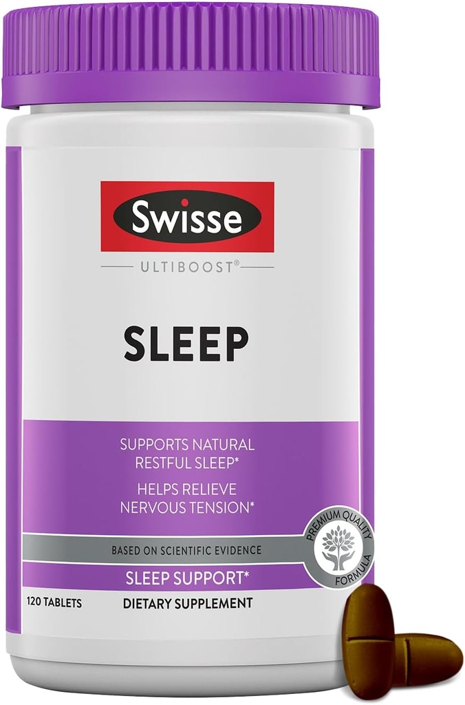 Swisse Sleep Valerian Rootカプセル | バレリアンルートエキス + マグネシウム + リコリス + ホップ | メラトニン無料ハーブ睡眠サプリメント | 神経緊張の緩和に役立ちます | 120錠