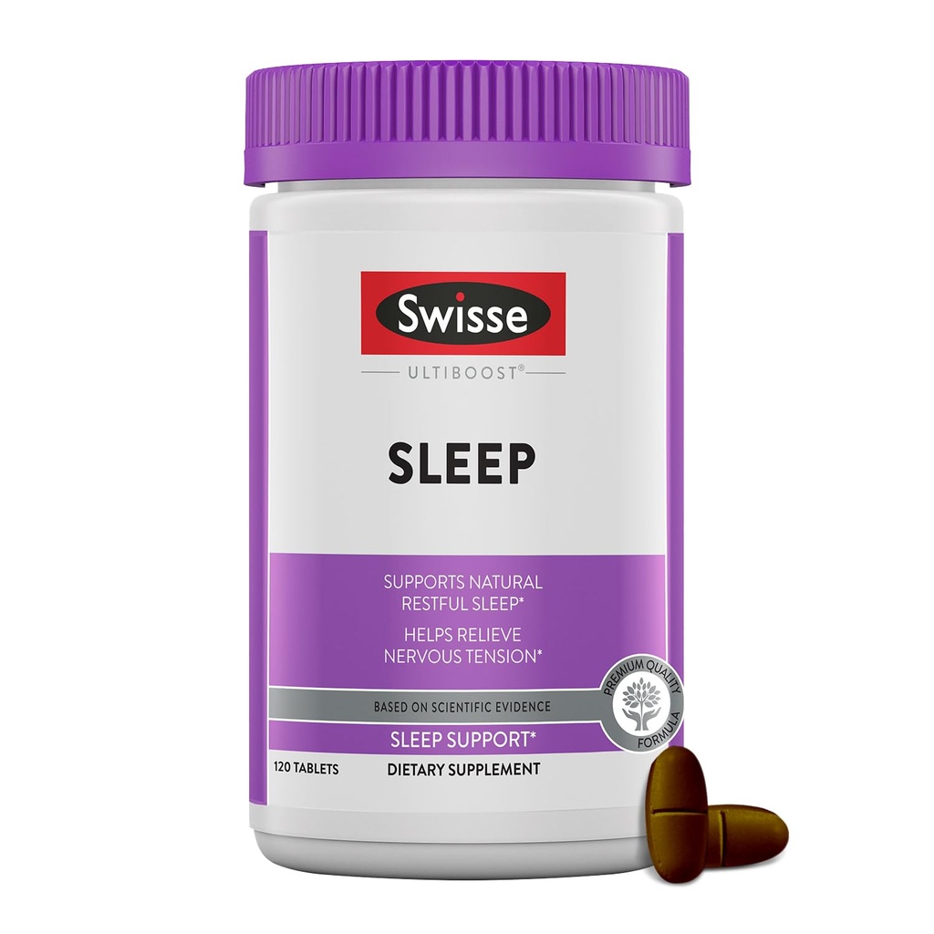 Swisse Sleep Valerian Rootカプセル | バレリアンルートエキス + マグネシウム + リコリス + ホップ | メラトニン無料ハーブ睡眠サプリメント | 神経緊張の緩和に役立ちます | 120錠