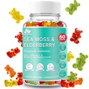 BIO VITALICA海苔ガミーズ エルダーベリーバイオビタリカ - ビタミンC D +亜鉛 - アイルランドの海苔ビーガンガミー 免疫のためのゲル&パウダー、デトックス - 大人と子供のための