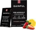 Gainful Pre Workout Powder with Natural Caffeine & L Theanine for Energy & Focus, L Citrulline & Beta Alanine for Endurance, BCAA's for Muscle Recovery, Vegan, Strawberry Lemonade, 10 Ct