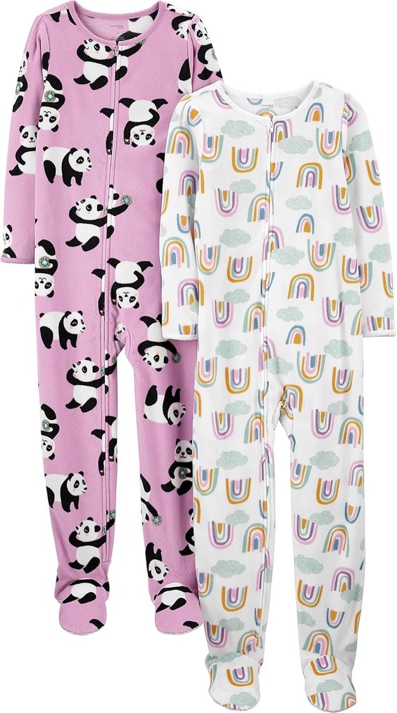 Carter's Girlsの2-Pack Loose-fit Fleece Footed Pajamasによる簡単な喜び