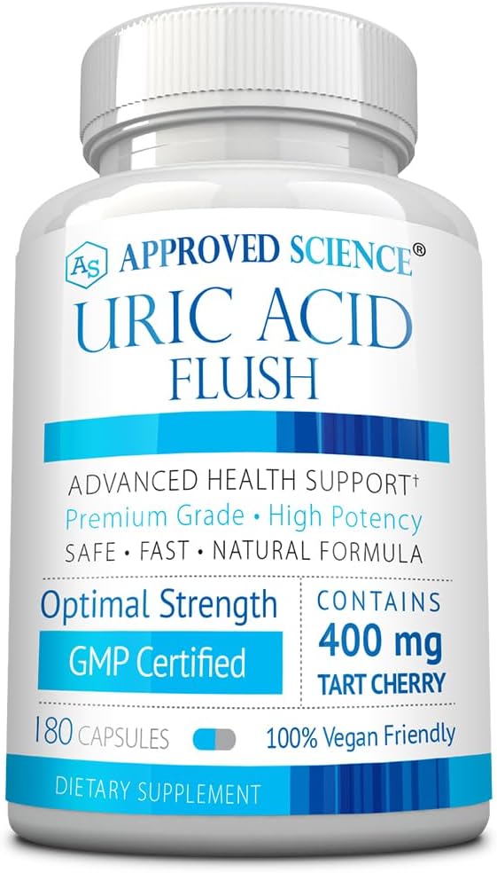 承認された科学技術の葉酸およびタルトのチェリーとのUricの酸のフラッシュの補足- 180のカプセル- 3か月の供給