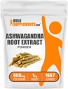 BulkSupplements.com Ashwagandhaの根のエキスの粉 - Ashwagandhaの補足、草の補足 - 完全菜食主義者の及びグルテンフリー、サービングごとの600mg、1kg (2.2のlbs) (1のパッケージ)