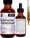 EchinaceaとGoldenseal 2 fl oz液体エキス - 天然ハーブサプリメント - 免疫サポートドロップ - 睡眠を強化する | ブーストエネルギー - 高効力 - 45 日の供給