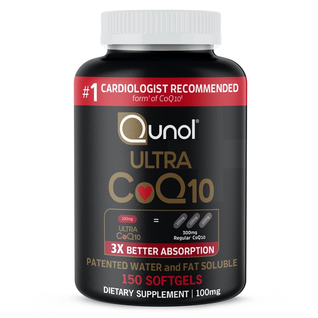 Qunol Ultra CoQ10 100mg Softgels - 3Xより良い吸収酵素Q10サプリメント - 血管および心臓の健康とエネルギー生産のための抗酸化サプリメント - 5ヶ月の供給 - 150カウント