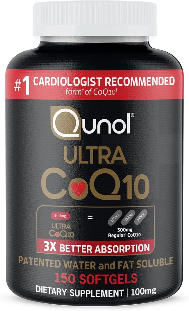 Qunol Ultra CoQ10 100mg Softgels - 3Xより良い吸収酵素Q10サプリメント - 血管および心臓の健康とエネルギー生産のための抗酸化サプリメント - 5ヶ月の供給 - 150カウント