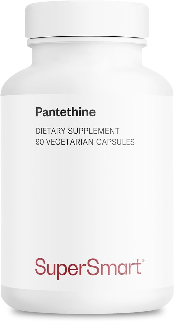 スーパースマート - 1日あたりのパンテインパテスチン600mg(パントテスニック酸) - 活性ビタミンB5サプリメント  非GMO&グルテンフリー - 90ベジタリアンカプセル