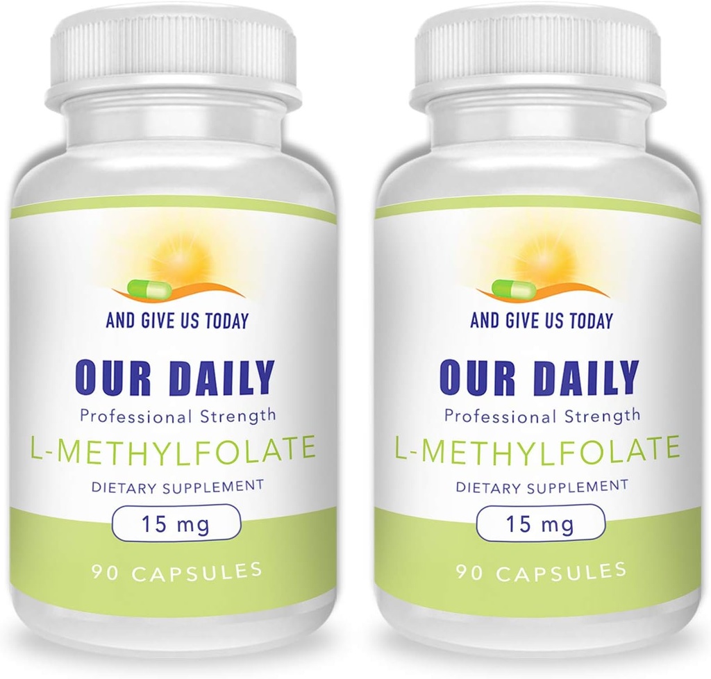 そして私達の毎日L-Methylfolate 15mg (2本のびん) - 180のカプセル-専門の強さの活動的なメチルの葉酸塩- 5-MTHFの補足-非GMOのグルテンフリー、注入口無し