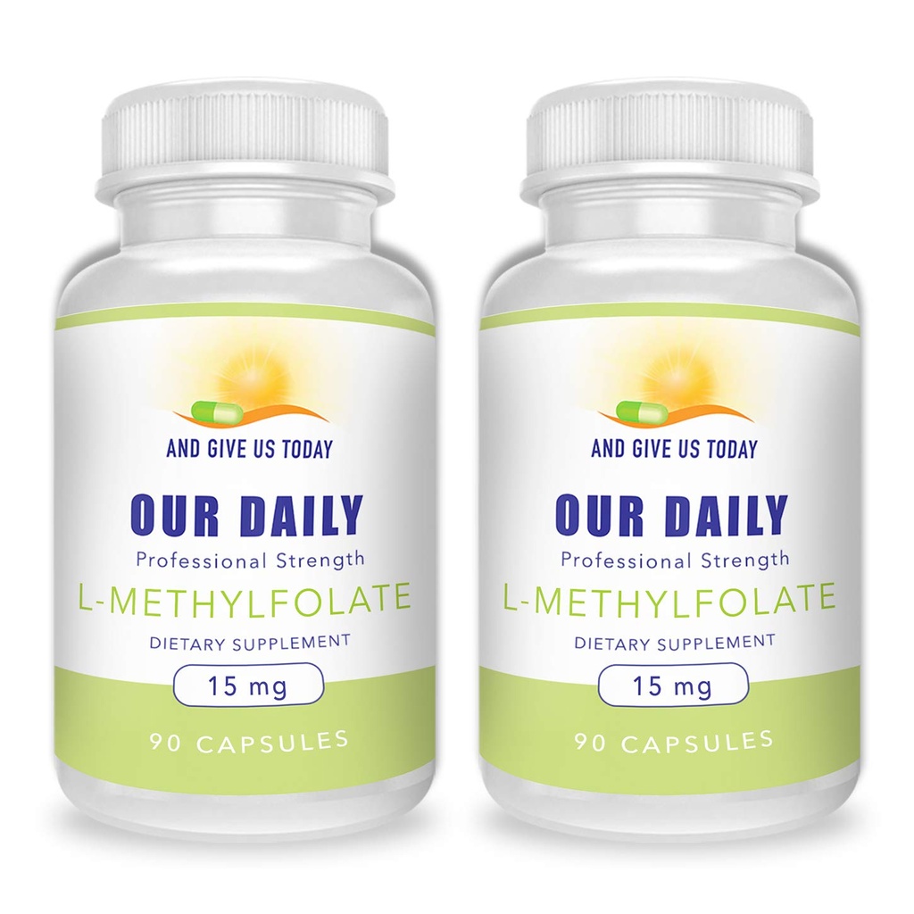 そして私達の毎日L-Methylfolate 15mg (2本のびん) - 180のカプセル-専門の強さの活動的なメチルの葉酸塩- 5-MTHFの補足-非GMOのグルテンフリー、注入口無し