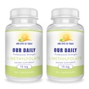 そして私達の毎日L-Methylfolate 15mg (2本のびん) - 180のカプセル-専門の強さの活動的なメチルの葉酸塩- 5-MTHFの補足-非GMOのグルテンフリー、注入口無し