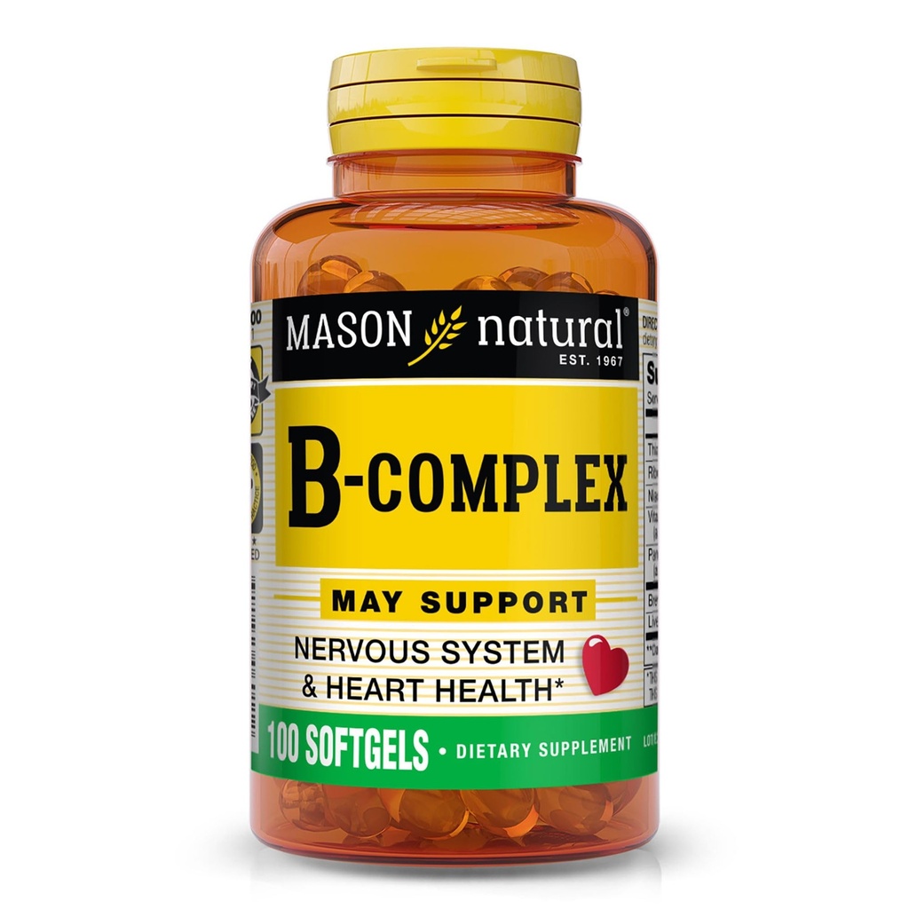 MASON NATURALビタミンB、コンプレックス、300、日の供給、通常のNerveサポートとエネルギー代謝、100 Softgels(パッケージ3)