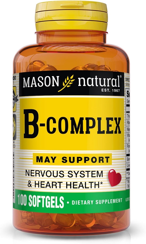 MASON NATURALビタミンB、コンプレックス、300、日の供給、通常のNerveサポートとエネルギー代謝、100 Softgels(パッケージ3)