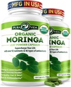 PURA VIDA MORINGAのカプセルの単一の起源の有機Moringaの粉。Moringaの葉。エネルギー、Metabolism及び免疫サポート。120ct。500mg帽子。(2のパック)