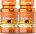 Puritan's Pride Premium Lutigold Lutein Carotenoid 20mg、Zeaxanthin for Men and Women、Eye Healthサポートのための栄養補助食品、8ヶ月の供給、120対スワロSoftgels、2パック