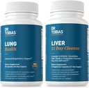 Dr. Tobias Lung Health & Liver 21 Day Cleanse for Lung and Liver Cleanse & Detox with Vitamin C, Butterbur, Quercetin, Solarplast, アーティチョーク, ミルクアッスル