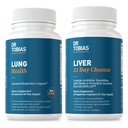 Dr. Tobias Lung Health & Liver 21 Day Cleanse for Lung and Liver Cleanse & Detox with Vitamin C, Butterbur, Quercetin, Solarplast, アーティチョーク, ミルクアッスル