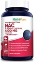 NusaPure N-Acetyl Cysteine (NAC) 1200mg 180 Veggieの帽子(Vegetarian、非GMO、グルテンフリー) バイオペリン