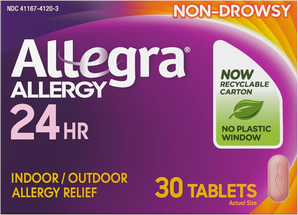 Allegraの大人の24HR非眠気の抗ヒスタミン、30のタブレット、アレルギーの症状救助、180のmg