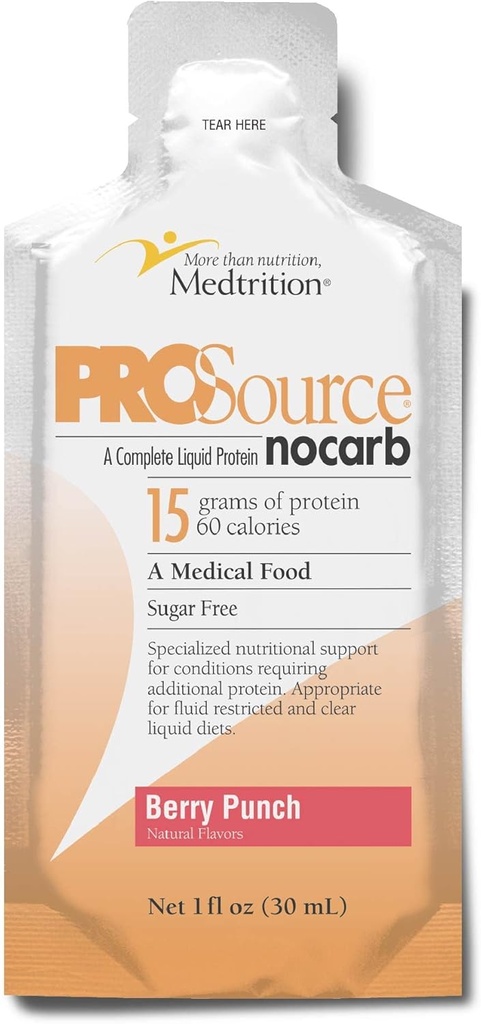 MedtritionのProSource NoCarbのベリー パンチ エネルギー液体のパケット