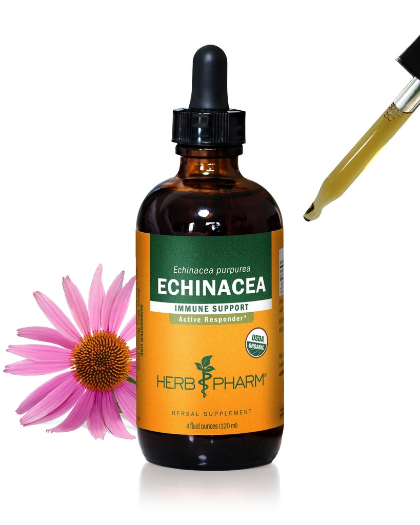 Herb Pharmは免疫システム サポートのための有機性Echinaceaの根の液体のエキス、有機性杖アルコール、4のOunceを証明しました