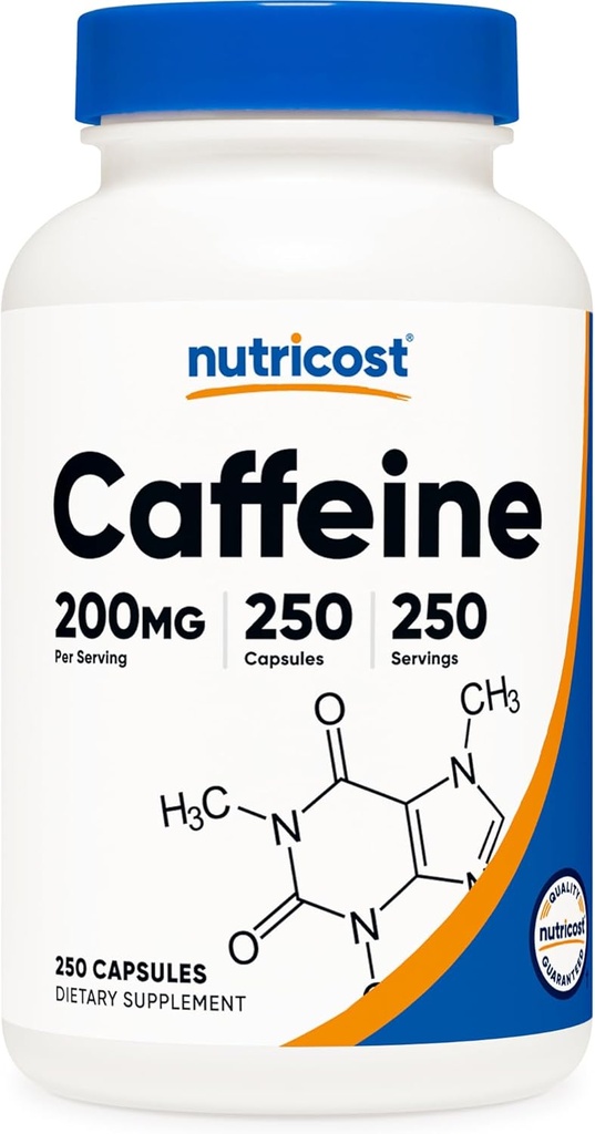 Nutricostカフェインピル、サービングあたり200mg(250キャップ)