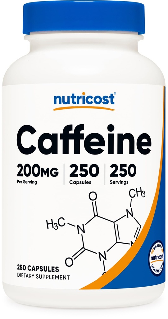 Nutricostカフェインピル、サービングあたり200mg(250キャップ)