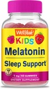 WellYeah Kids Melatonin Gummies 1mg - 薬物のない睡眠補助食品、子供のための睡眠サポート - グルテンフリー、ゼラチン無料、非GMO、ベジタリアン - 天然由来の味 - 60グミ