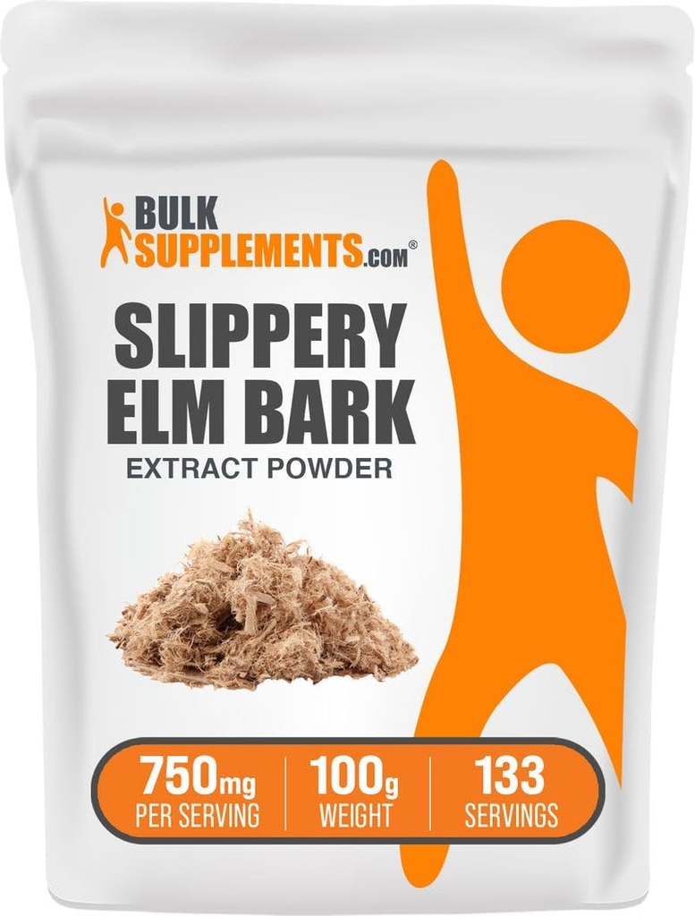 BulkSupplements.com滑り止めエルム樹皮エキスパウダー - 滑り止めエルムパウダー、Ulmus Rubra樹皮から供給 - グルテンフリー、給食当たり750mg、100g(3.5オンス)(パッケージ1)