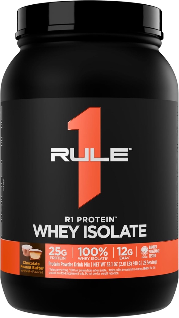ルール1 R1タンパク質 Whey Isolate - ワークアウトの回復(2ポンド*、チョコレートピーナッツバター)のための分離&加水分解ソースから排他的に25gタンパク質&6g BCAAと