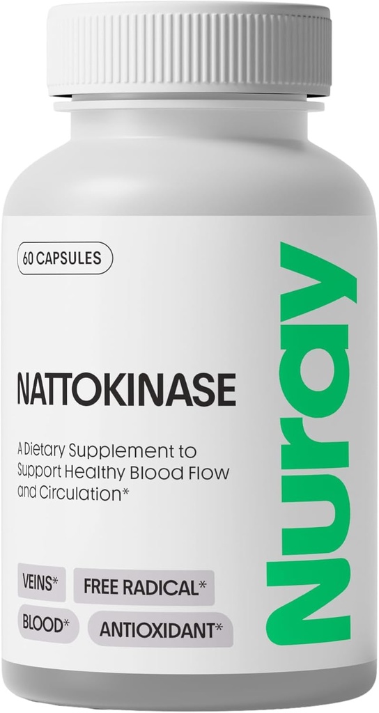 Nuray Nattokinase 150 mg, 20,000 FU per Serving – Supports Healthy Circulation and Vascular Function, 60 Vegetarian Capsules