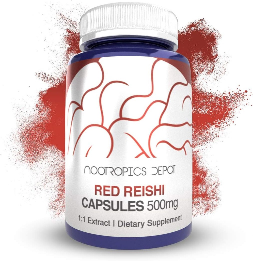 ノトropics デポ レッド レイシ茸カプセル | 500mg | 180カウント | ガンダーマ ルーシダム | 全身フルーティング ボディ キノコエキス | ヘルシー 免疫システム
