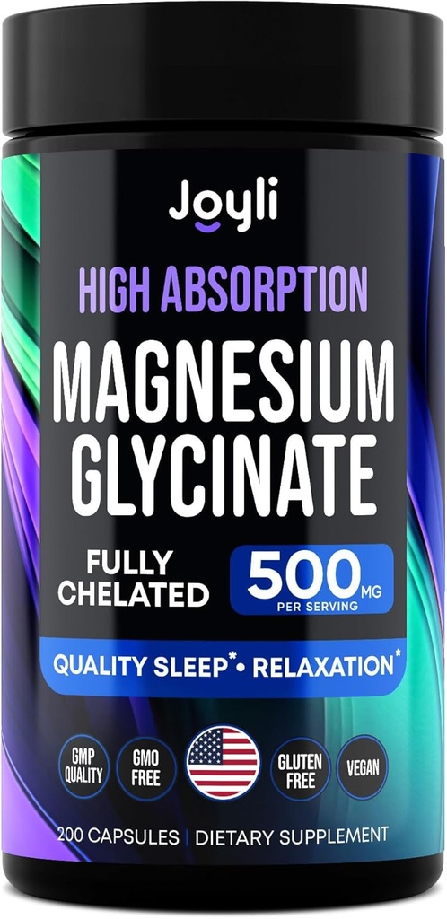 マグネシウムのGlycinate 500MG -睡眠のためのマグネシウム - 高吸収性のChelatedのMagの補足-Glicinato De Magnesio 400mg + 100mg -女性のためのMagのGlycinate、子供のための200のビーガンカプセル