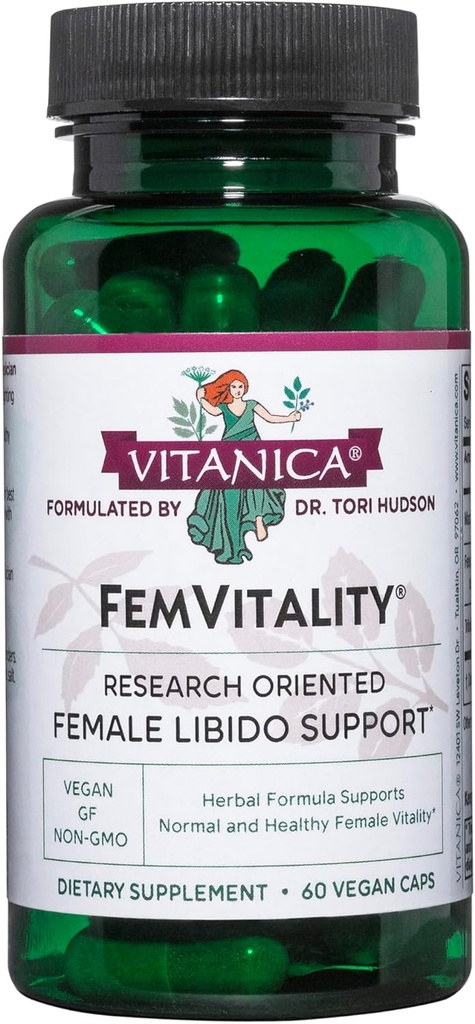 女性のためのVitaica FemVitality Libidoサプリメント, 女性のための自然な女性のリビドーブースター, 無限ドライブを増加します, 欲求とスタミナ, 腟の乾燥を助けます, ビーガン 60 カプセル