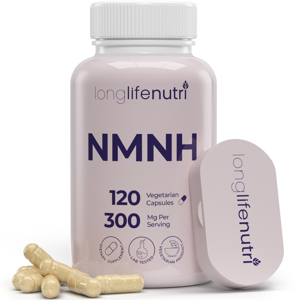 LongLifeNutri NMNH 300mg(Dihydronicotinamide Mononucleotide) - 120ビーガンカプセル、2ヶ月の供給、NMNの代替、エネルギー&長寿のためのNADサプリメント、ラボテスト、米国製