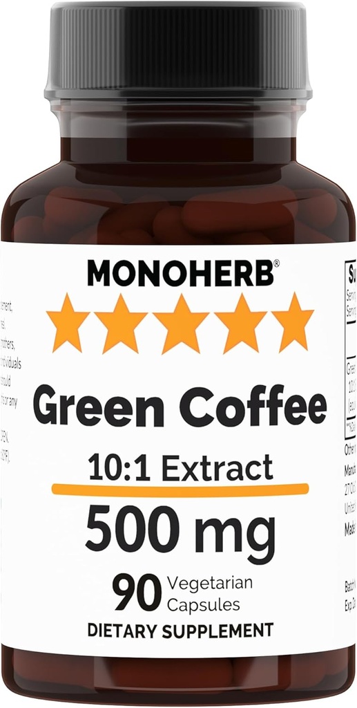 MONOHERBグリーンコーヒーエキス500mg - 90ベジタリアンカプセル