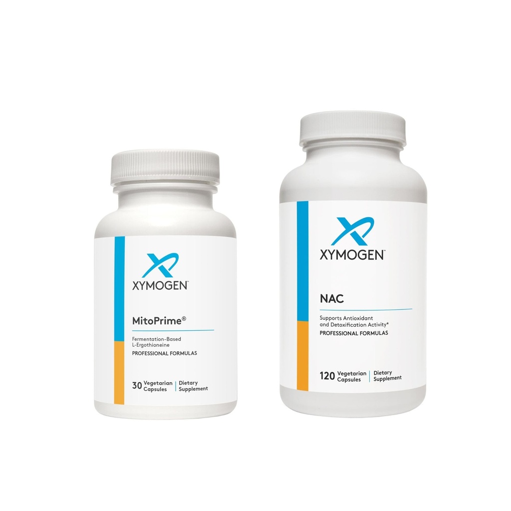XYMOGEN MitoPrime(30カプセル)+ NAC(120カプセル) 2-製品バンドル - L Ergothioneine Antioxidant 600mg N-Acetyl-Cysteine NACサプリメント