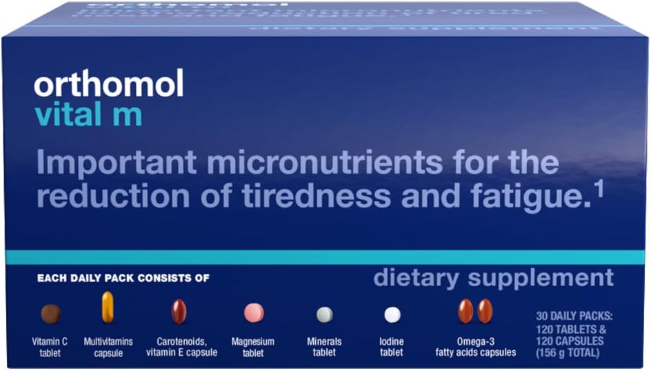 Orthomolの心Mのタブレットのパケット、人のMultivitamin、30日の供給、ビタミンA、B、C、D、E、K、Iodine、Omega-3