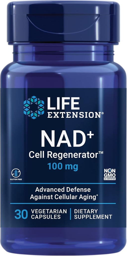 NAD +セルレジェネレータ100mg - NIAGENニコチンアミドリボシドフォーミュラ - 健康な細胞代謝のためのNADサプリメント、アンチエイジング&長寿 - グルテンフリー、非GMO、ベジタリアン - 30カプセル