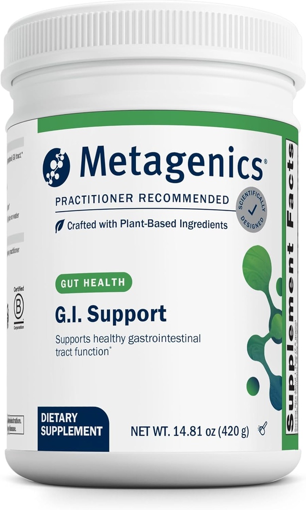 Metagenics G.I. Support - Gastric Mucosa Support* - Gluten-Free - Non-GMO - Antioxidants Supplement* - GI & Gut Relief - Immune Support* - 14.81 oz