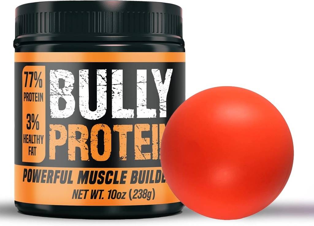 Bully Protein & Vitamins for Dogs with Toy, 238mg Growth & Mass Gainer Supplement, 30 Days Supply Muscle Up Max for Pitbull, Bully and Bulldog