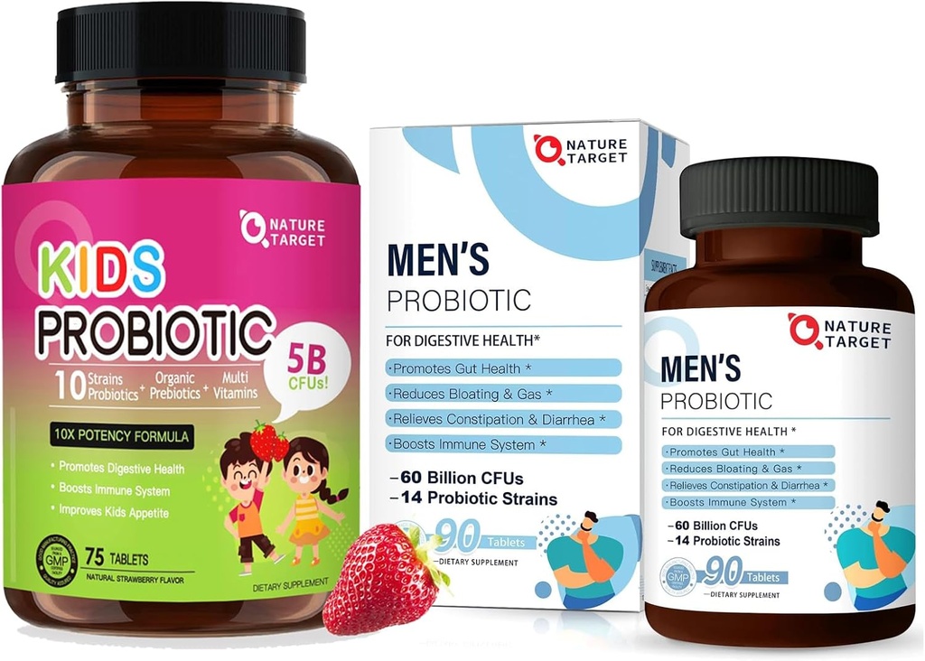NATURE TARGET Probiotics for Men with Kids Probiotic Chewable