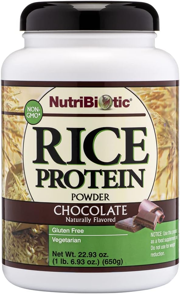 NutriBiotic チョコレートライスプロテイン 1 lb. 6.9 oz | 低炭水化物・ベジタリアン・ケトフレンドリー 生プロテインパウダー | 化学物質・GMO・グルテンフリーの栽培・加工 | 消化しやすい・栄養素リッチ