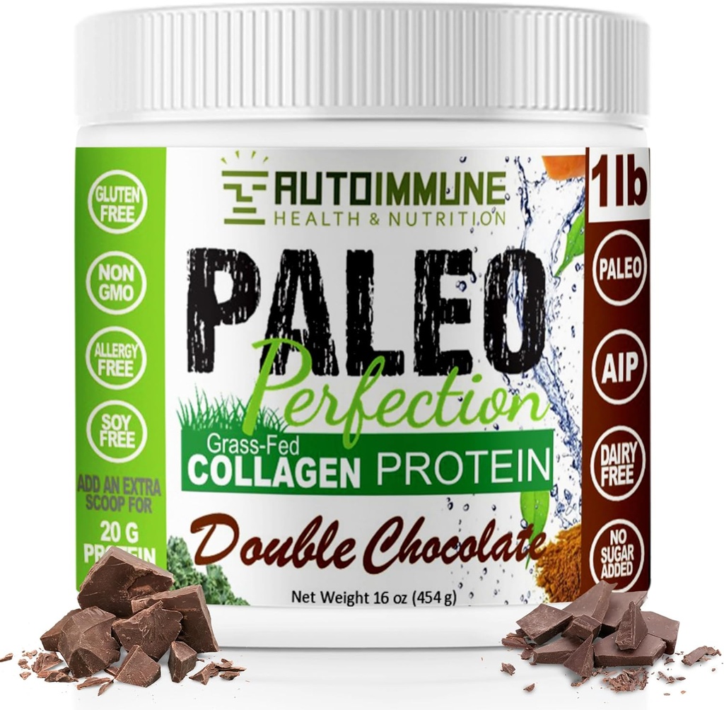 Paleo の Perfection の二重チョコレート草は Stevia のビーフのコラーゲン蛋白質の粉- Paleo、Keto、SCD、Apple 繊維、ニンジン及びブロッコリーが付いている AIP 蛋白質の粉- 1lb 蛋白質の粉及びスーパーフードのブレンド-