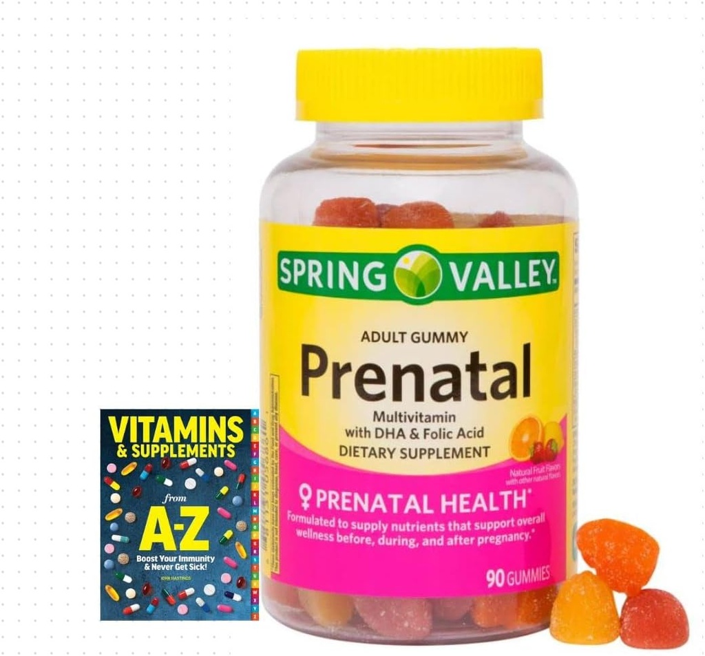 スプリング・バレーのDHA及び葉酸、自然なフルーツの味、90 Gummies+の大人のGummyの胎児のMultivitamin より良いガイドビタミンサプリメント