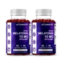 Vitamatic Melatonin 10 mg ベジタリアングミー – ノンハビット フォーミング – 60 ボトルあたりグミー – 2-パック (合計 120 ビーガングミー)