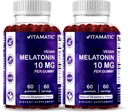Vitamatic Melatonin 10 mg ベジタリアングミー – ノンハビット フォーミング – 60 ボトルあたりグミー – 2-パック (合計 120 ビーガングミー)